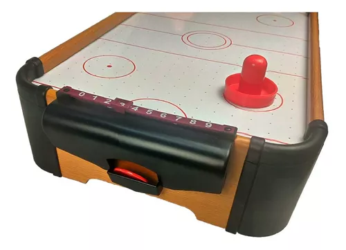 Mini Mesa Jogo de AIR HOCKEY à Pilhas Portátil com Marcador Discos