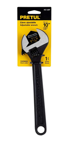Llave Perico 10´ Ajustable Acero Pavonado Industrial 21824