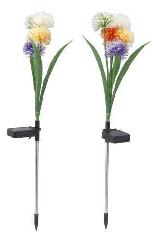 Juego De 2 Estacas Solares Para Flores, Ip65, Impermeables,