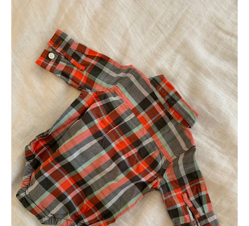 Camisa Gap Bebé Escocesa 0-3meses Tipo Body Impecable (Usado)