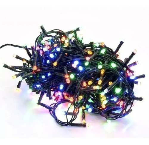 Luces De Navidad Arroz 100 Multicolor Cable Verde Pettish 