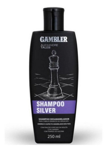 Shampoo Desamarelador Masculino Silver 250ml Gambler Taleb