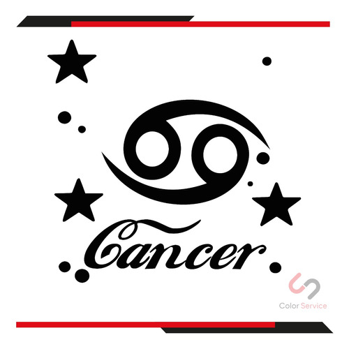 Calca Sticker Signo Cancer P/carro O Camioneta 10x10cm 1pz