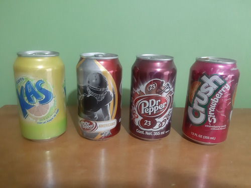 Lote 4 Piezas De Latas De Refresco Kas Crush Dr Pepper