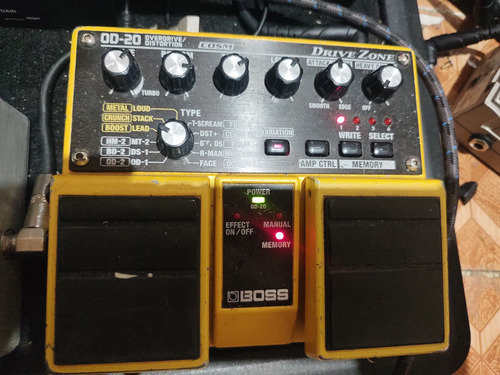 Pedal Guitarra Boss Od20 Distorsión Overdrive Amarillo (Usado)