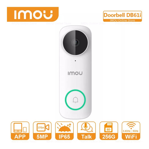 Timbre Video Portero Inalambrico Imou 5mp Db61l Con Ai