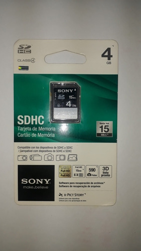 Imagem 1 de 2 de Cartão Sdhc - 4gb Sony