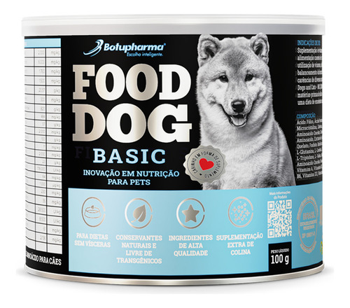 Food Dog Basic Suplemento Vitamínico Botupharma Pet - 100 G