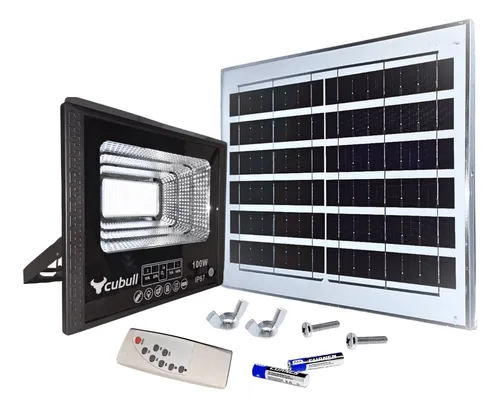 comprar Reflector Led 100w Con Panel Solar Cubull