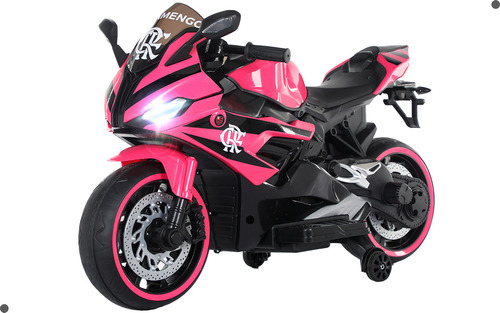 Moto Elétrica Infantil Do Flamengo Cor Rosa Chiclete Voltagem Do Carregador 110v/220v