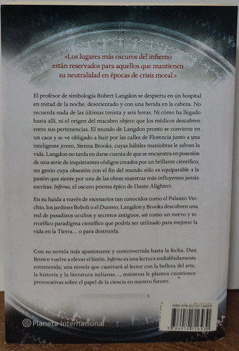 Inferno De Dan Brown (Usado)