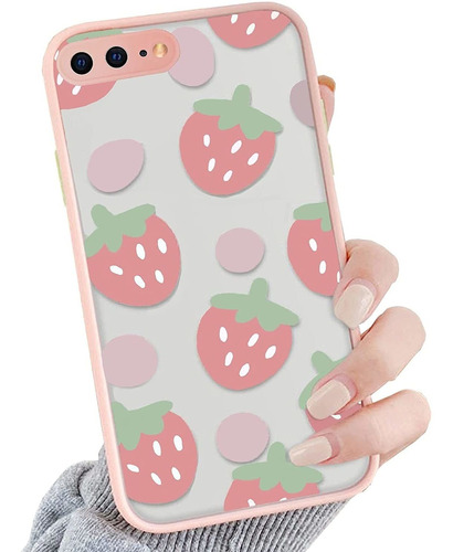 Funda Tpu Rosa Para iPhone XR Diseno De Frutillas 3d