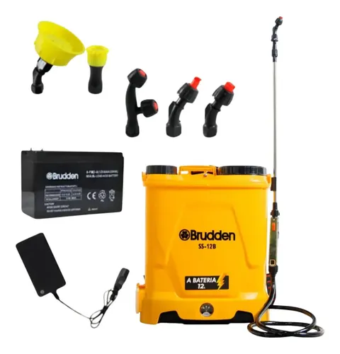 Pulverizador Costal Elétrico Brudden SS-12B 12L Bateria 10h 5 Bic...