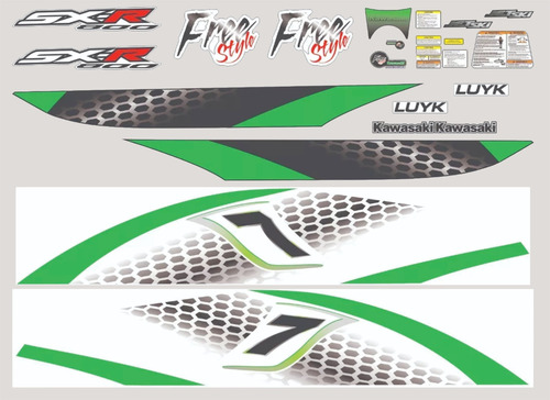 Adesivo Faixa Jet Ski Kawasaki Personalizado Carbon Green