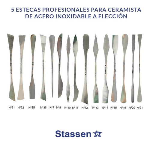 5 Esteca Profesional Serie 100 Acero Inox Stassen Grupo 2