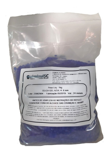 Imagem 1 de 1 de Sílica Gel Azul 4-8mm - Pacote 1 Kg