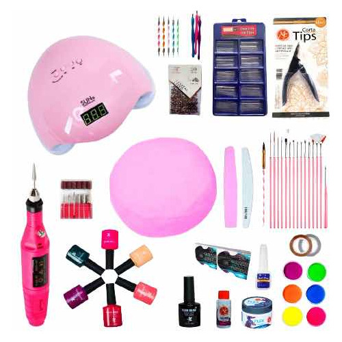 Kit Profesional Manicure Para Uñas Lámpara Uv Led Pulidor