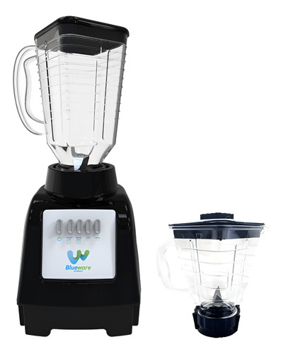 Licuadora Blueware 1.25 Lt +procesador 700ml Negra Color Negro