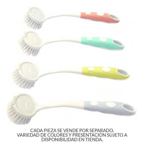 2 Pza Cepillo Para Trastes Great Value Redondo Colore Color Índigo