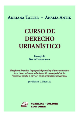 Cur So De Derecho Urbanistico - Taller, Adriana - Antik Anal