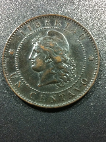 Moneda De Argentina 1¢ Mas De 130 Años De Antigüedad  1888  