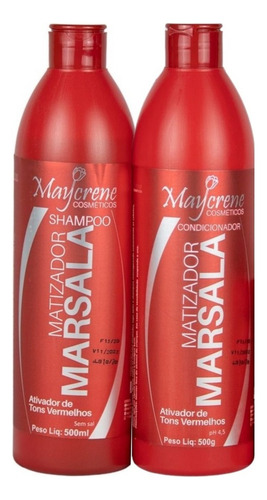Kit Marsala Maycrene 500 Ml Cada ( Shamp + Cond + Másc )
