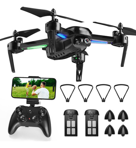 Ferietelf Dron T6 Para Adultos  1080p Hd Rc Dron, Fpv Drone