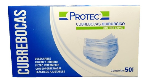 822000- 2 Paq De Cubrebocas Quirurgico Antibacterial