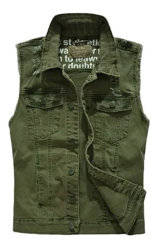 Chamarra mezclilla verde militar hotsell