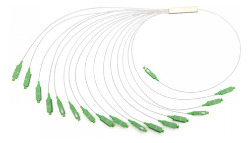 Splitter 1x16 Apc Sm Plc 0.9mm 1.5m Divisor Fibra Verde Hfo