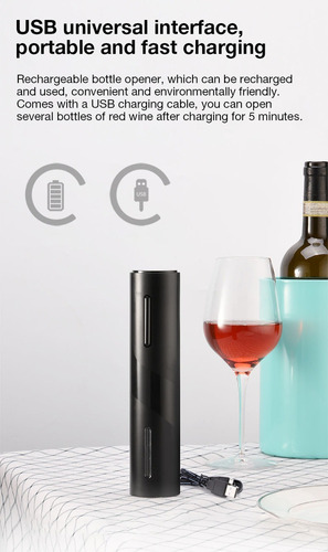 Wed Abridor De Botellas De Vino Eléctrico (recargable)