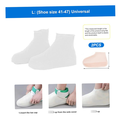 Fundas Impermeables Para Zapatos L 2 Pares De Silicona Elást Color Talle