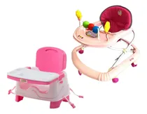 Comprar Combo Silla De Comer Bandeja Doble + Andador Musical Bebe Posiciones 1165