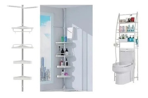 Esquinero Regadera Organizador Baño + Mueble Rack Baño Org