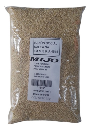 Mijo Pelado 1 Kg Lleve 3 Pague Solo 2