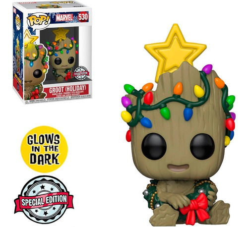 Funko Pop Marvel Groot Holiday Gitd Special Edition