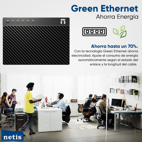 Netis Switch Conmutador Gigabit 5 Puertos 10/100/1000 Mbps