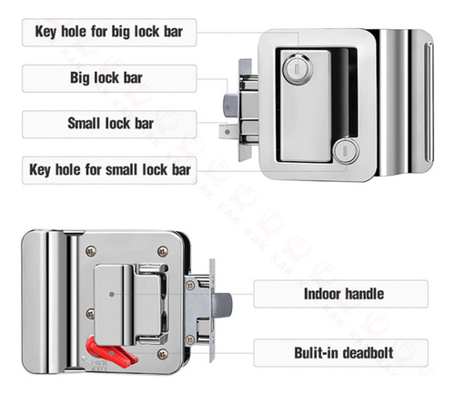 Fechadura Porta C Chave Trava De Segurança Motorhome Trailer