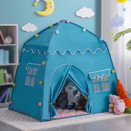 Castle Tent Fairy Playhouse Portátil, Para Azul Oscuro