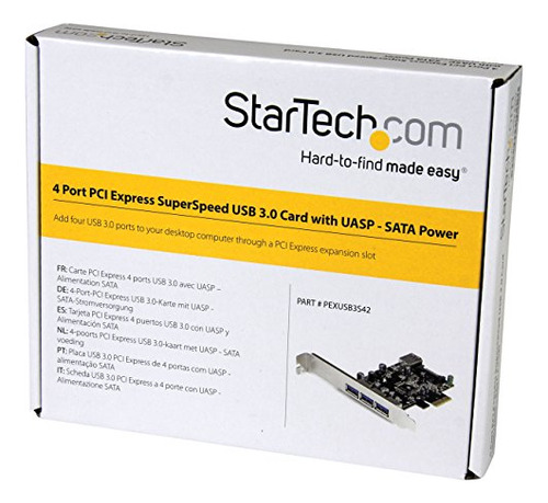 Tarjeta Pci Express Usb 3.0 Startech.com - 4 Puertos -