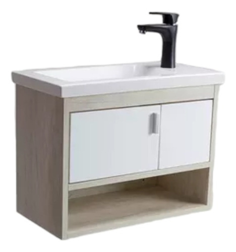 Mueble De Baño Colgante Cote 2p 1 E Tostado/blanco  Gulliart