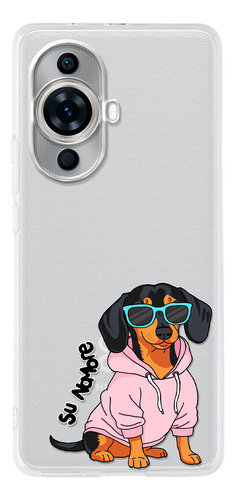 Funda Para Huawei Mujer Perrito Cool Salchicha Con Nombre