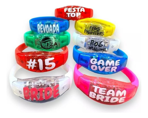500 Unid. Pulseiras Led Personalizada Ativa Com Musica