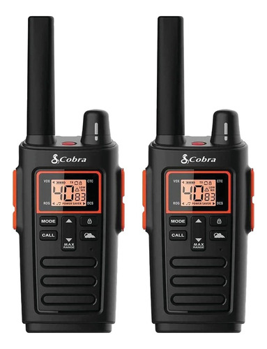 Radios De 2 Vías Cobra Rx380 Walkie Tolkies 32 Millas 40 Can Bandas De Frecuencia Uhf Fm Color Negro