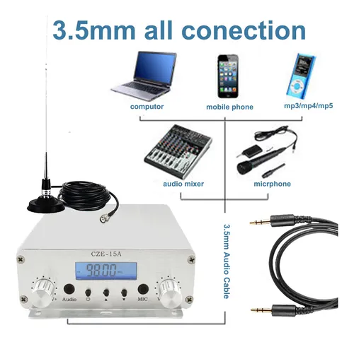 Transmisor Fm 15w Largo Alcance Para Iglesia O Eventos