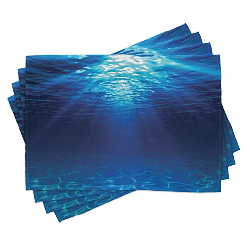 Ocean Place Mats Conjunto De 4, Subacuática De La Visión Con