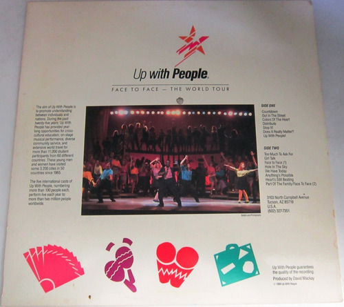 Up With People - Face To Face Insert Imp Usa + 2 Boletos Lp (Usado)