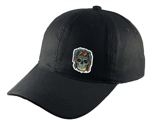 Gorra Clasica Algodón Negra Casco Piloto Carrera Rr52