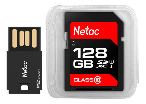 Cartão Memória Sdxc 128gb 100mbs Netac Adapt Usb E Case