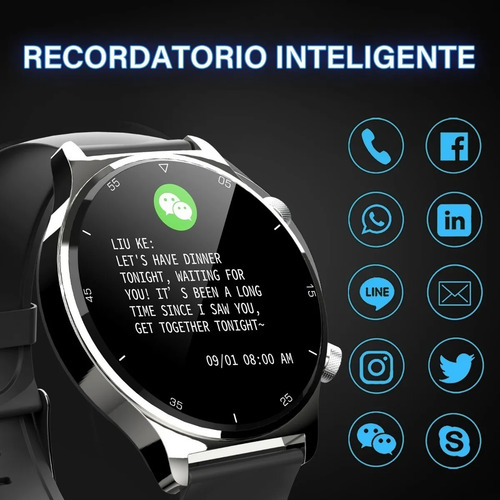 Imagen 6 de 8 de Smartwach Para Mujer Y Hombres, Reloj Inteligente Bluetooth